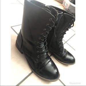 Black combat boots